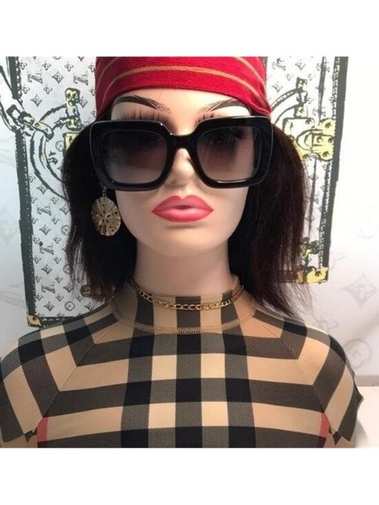 NEW AUTHENTIC Black Square Sunglasses BE4284 3809 main image 3
